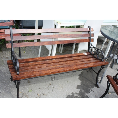 145 - Metal & wood garden bench 48