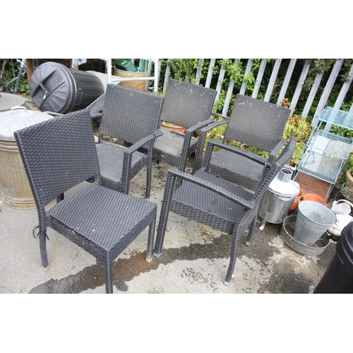 179 - 5 assorted rattan garden chairs- 2 a/f