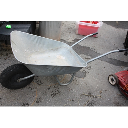 184 - Galvanised wheelbarrow- needs bolts tightening