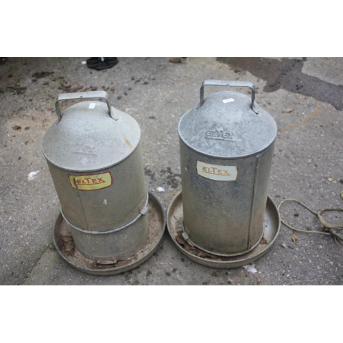 187 - Pair Eltex galvanised feeders 19 1/2