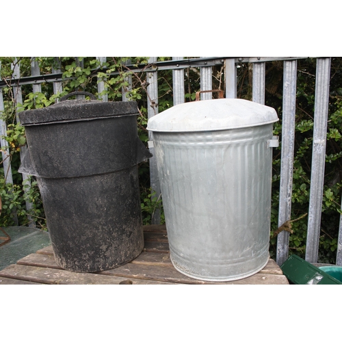 188 - Galvanised & plastic dustbins