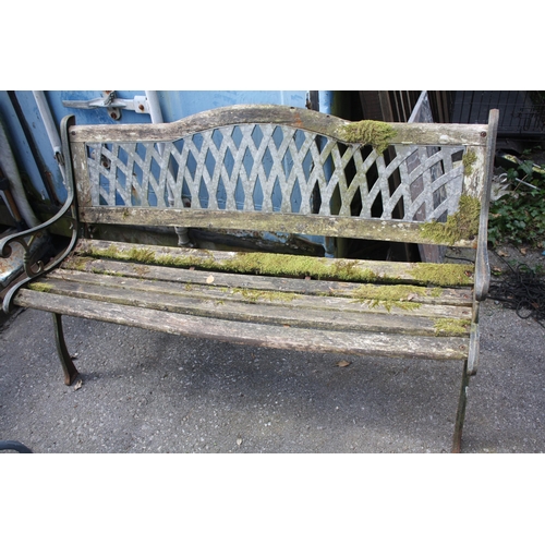 199 - Metal & wood garden bench 49