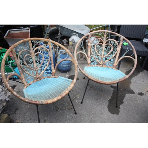 209 - Pair retro woven tub chairs 30