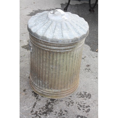 182 - Galvanised dustbin & lid