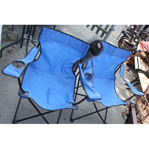 261 - 2 folding camping chairs & roll fruit cage netting