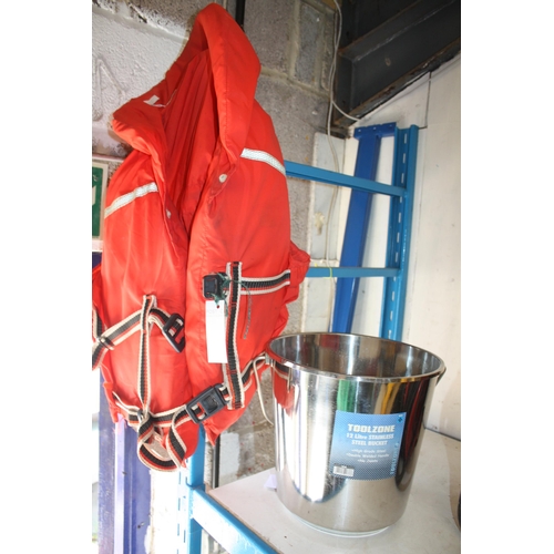 276 - Life jacket & 12 litre bucket