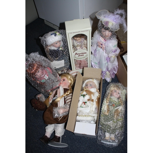 498 - Box assorted porcelain dolls etc