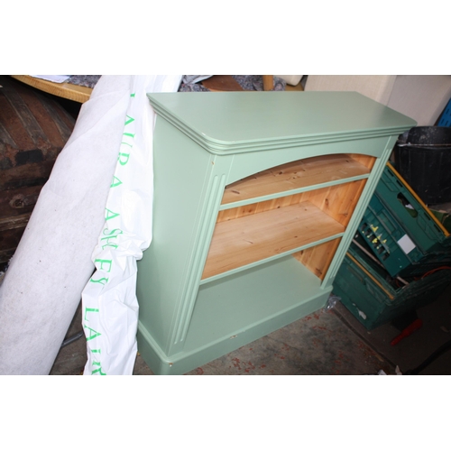 1737 - Green painted pine bookcase 35 1/2