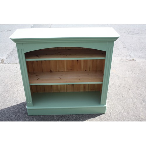 1737 - Green painted pine bookcase 35 1/2