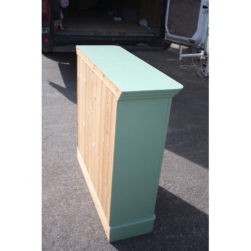 1737 - Green painted pine bookcase 35 1/2