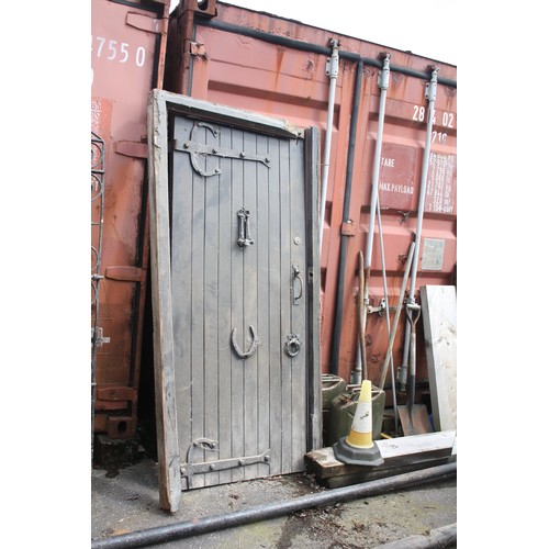 67 - Heavy duty wooden door & frame 80