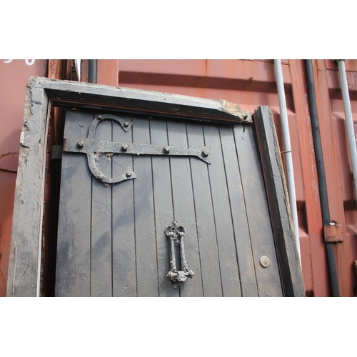 67 - Heavy duty wooden door & frame 80