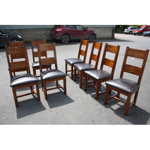 1812 - Set 8 oak framed upholstered dining chairs