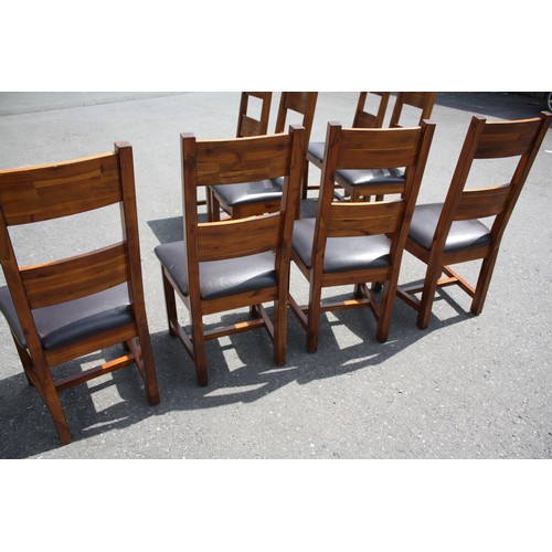 1812 - Set 8 oak framed upholstered dining chairs