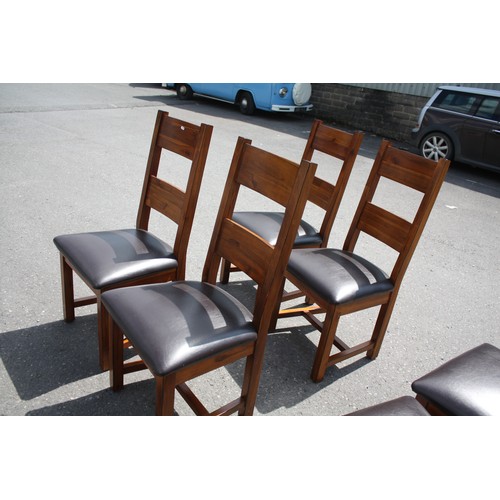 1812 - Set 8 oak framed upholstered dining chairs