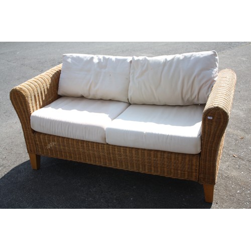 1811 - Wicker 2 seater conservatory couch 59