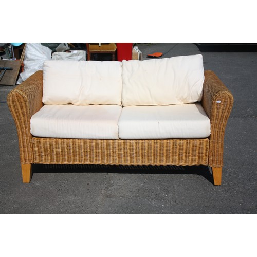 1811 - Wicker 2 seater conservatory couch 59