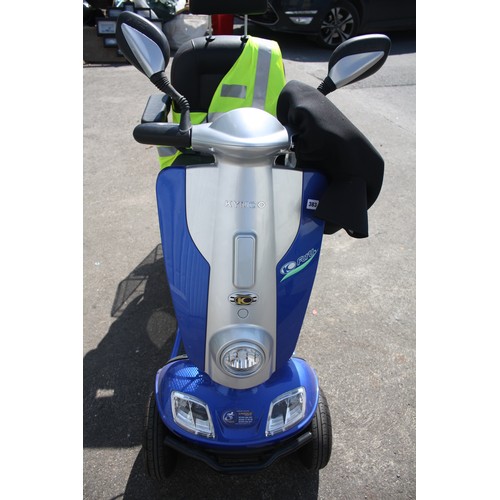 383 - KYMCO mobility scooter with charger, rear basket & wet weather cover & instructions 50