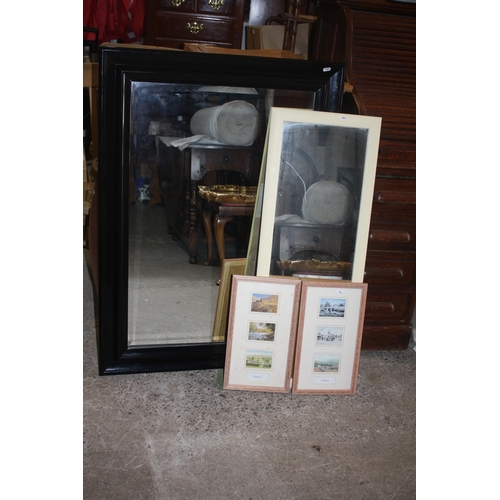 1716 - Large black framed mirror 44