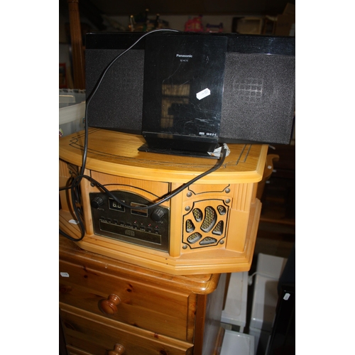 1730 - Vintage style record player, CD & radio & Panasonic CD/radio