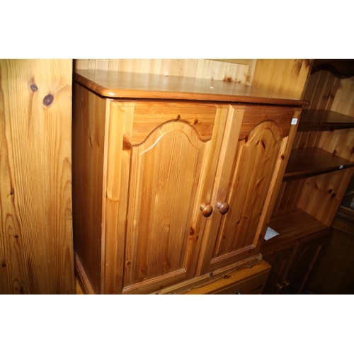 1796 - Pine 2 door cupboard with integral shelf 31