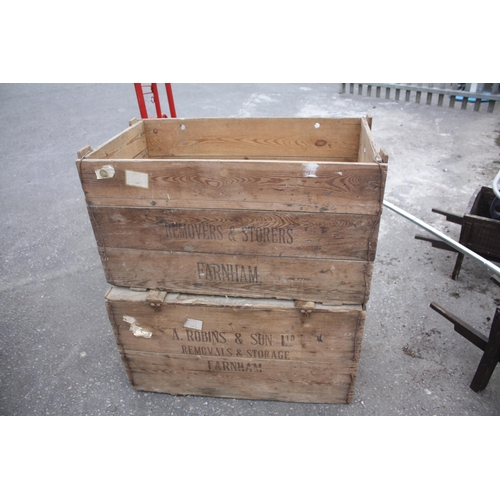 30 - 2 wooden Farnham storage boxes 18 1/2