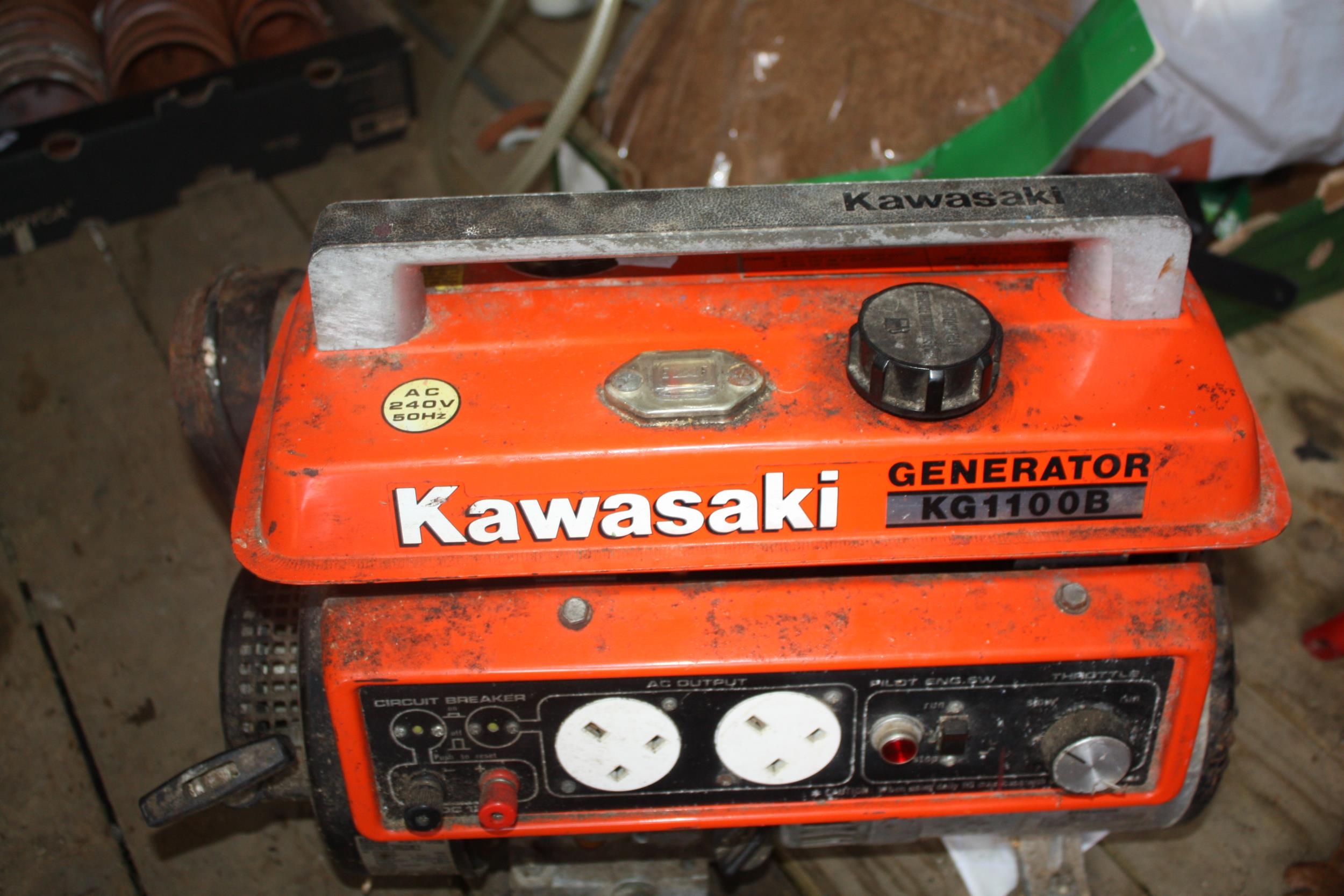 Kawasaki KG 1100B petrol generator- vendor states working order