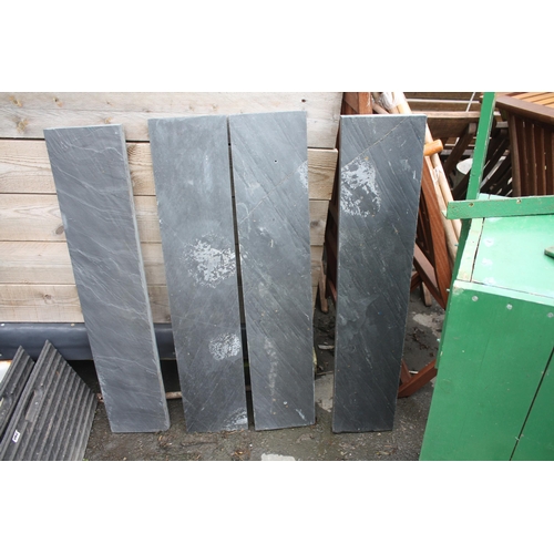 204 - 4 pieces polished edge slate 39 1/2