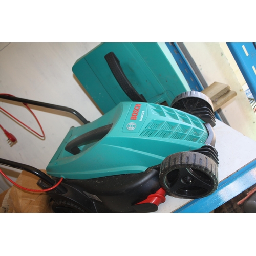 311 - As new Bosch Rotak 32 R electric mower with grass box