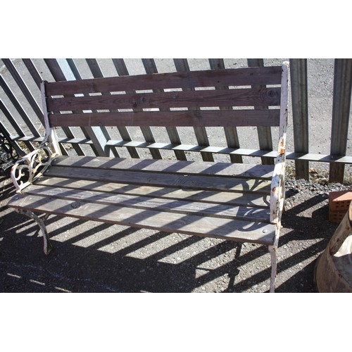 9 - Iron & wood garden bench 45