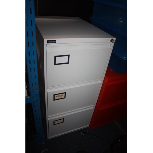 439 - Triumph 3 drawer filing cabinet with key