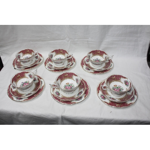 635 - 6 Coalport floral pattern trios