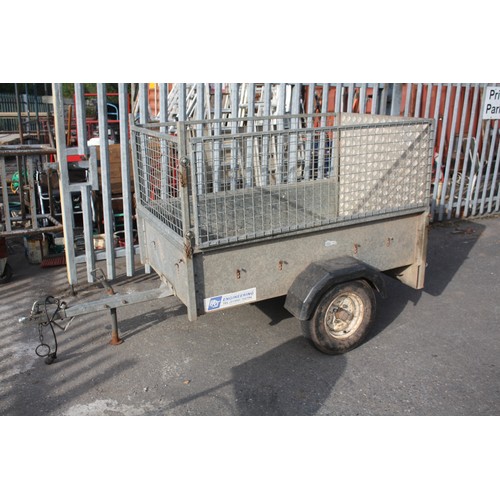 50A - High sided car trailer in good order throughout 5' l. x 38