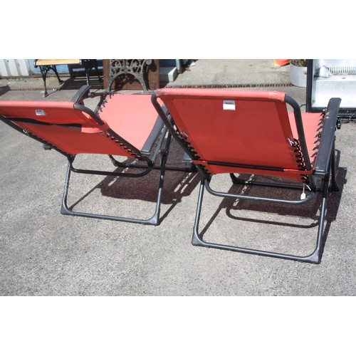 163 - Pair folding garden chairs