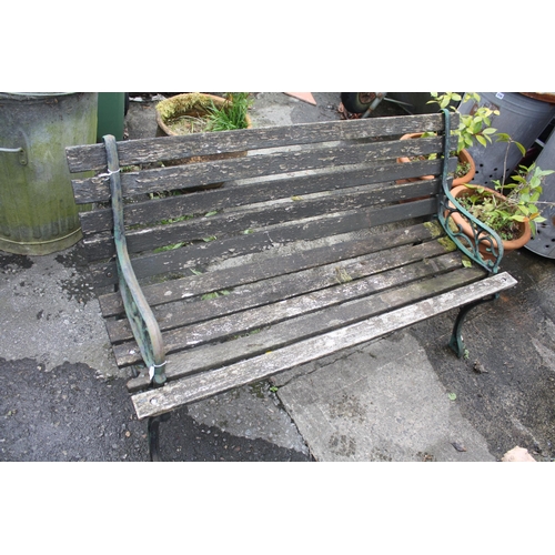 21 - Wood & metal garden bench 48