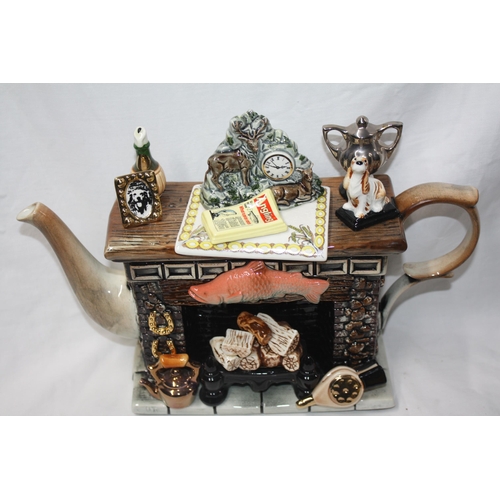 562 - Cardew novelty fireplace teapot 9 1/2