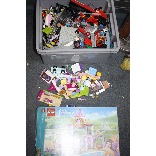 Large tub Lego & Disney Lego tub size 8 1/4" x 17"