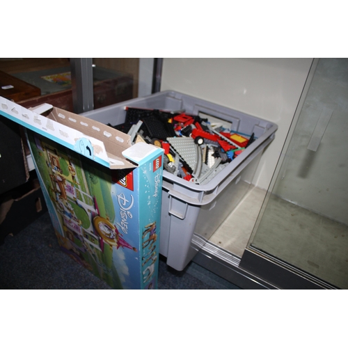 Large tub Lego & Disney Lego tub size 8 1/4" x 17"