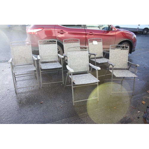 17 - Set 6 folding garden chairs, 2 New 4 used