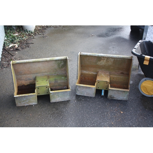 23 - Pair large galvanised animal feeders 19