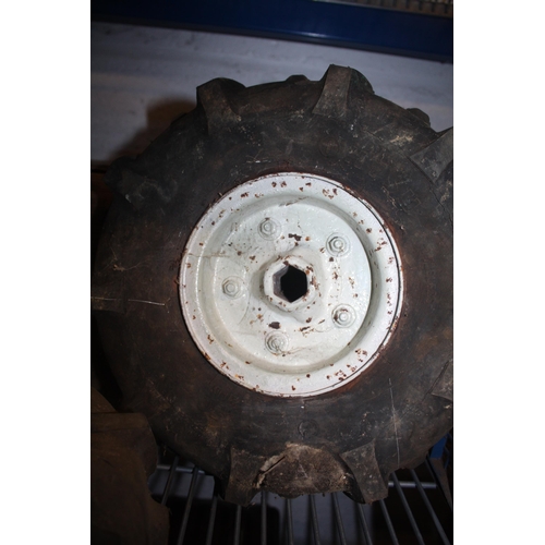 153 - Pair wheels & tyres- perished 3.5-5