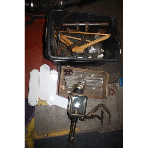 155 - Tools, electric carriage lamp, finger plates etc