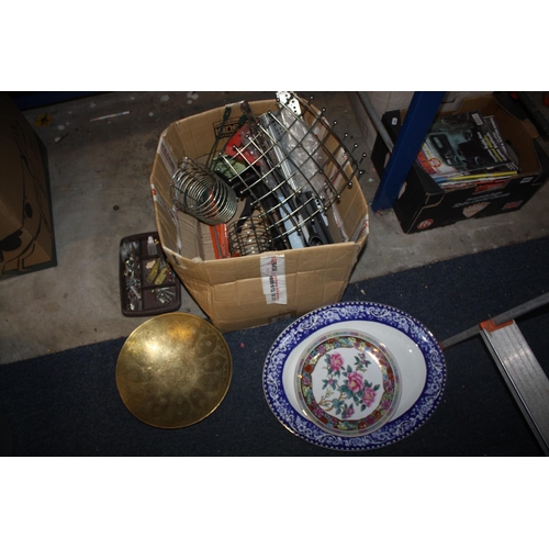 245 - Box china, brass etc