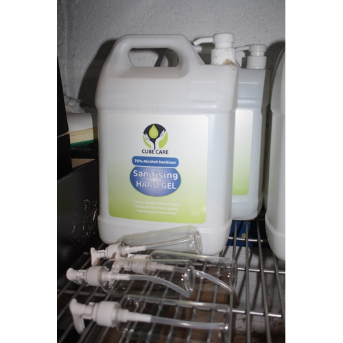 258 - 10 litres expired sanitiser gel & 4 bottles