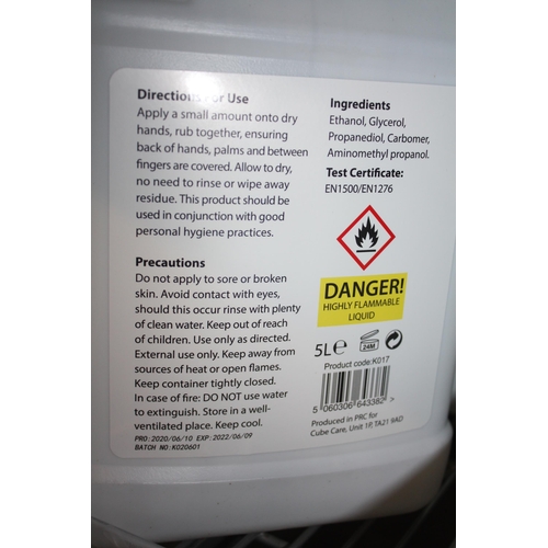 258 - 10 litres expired sanitiser gel & 4 bottles