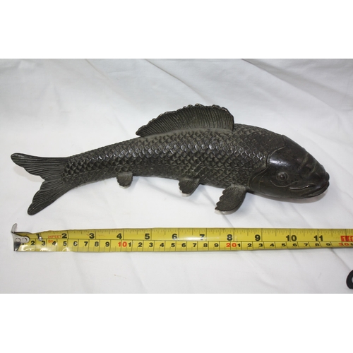 284 - Bronze coloured metalware carp