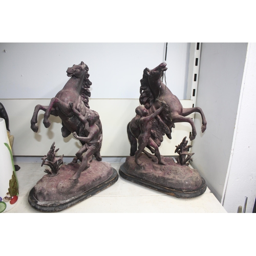 289 - Pair spelter Marley horse figures 17