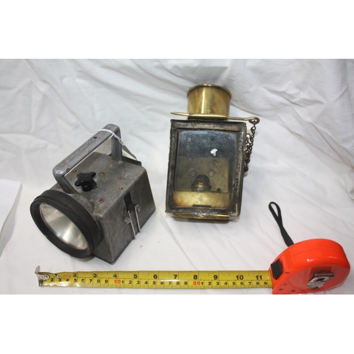 294 - Vintage BR lamp & brass lamp