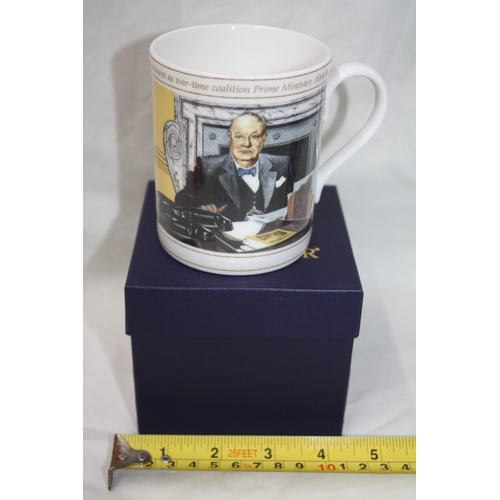 372 - Royal Worcester boxed Winston Churchill mug Ltd Edition 2500