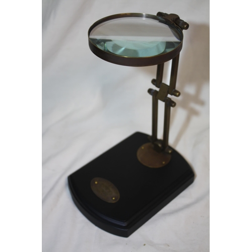 436 - Adjustable brass table magnifier 10